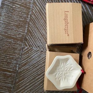 Longaberger Snowflake Cookie Mold Ornament Set (3)